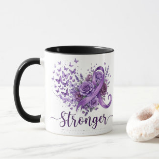 Caneca de Café Inspirador Mais Forte - Fita Roxa