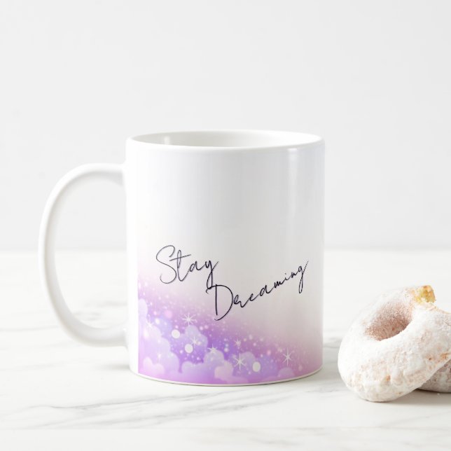 Caneca de Café Inspiradora "Continue Sonhando" (Com Donut)