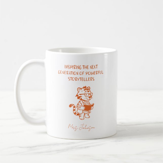 Caneca De Café Inspirando a Próxima Geração de Contadores de Hist (Esquerda)