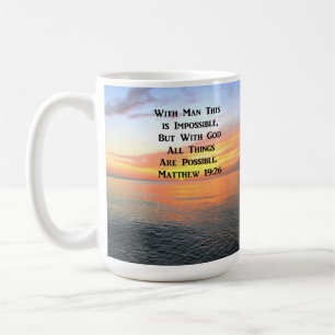 CANECA DE CAFÉ INSPIRANDO MATTHEW 19:26 FOTO SUNRISE