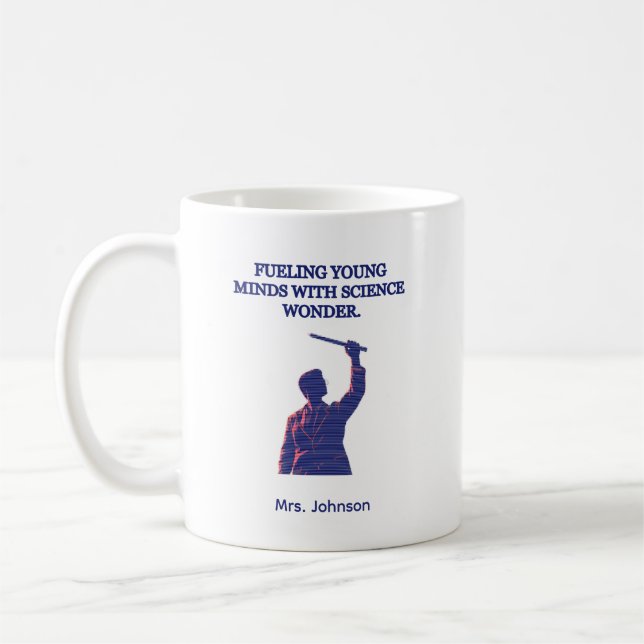 Caneca De Café Inspirando Mentes Jovens Com Educador Maravilha da (Esquerda)