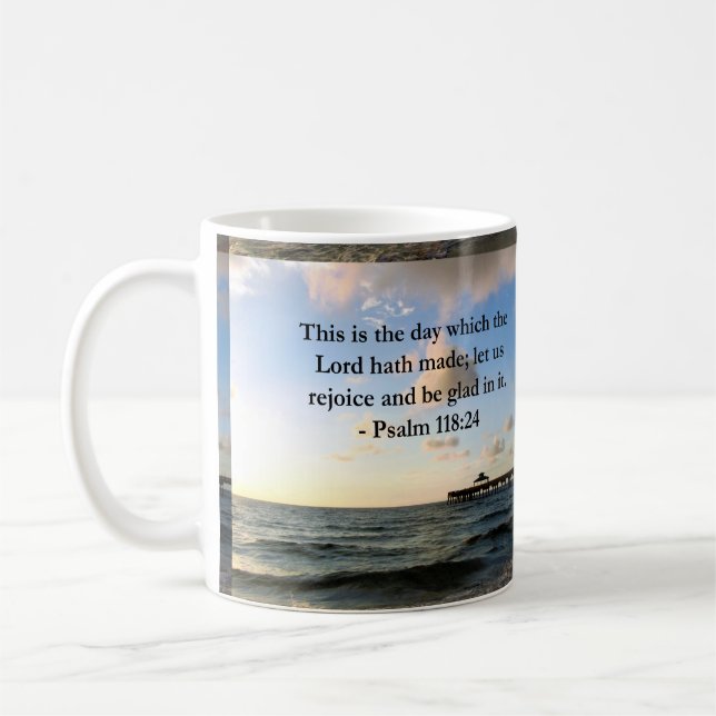 CANECA DE CAFÉ INSPIRANDO PSALM 118:24 VERSO (Esquerda)