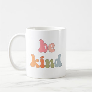 Caneca De Café Inspiration Boho Colorida Watercolor Seja gentil