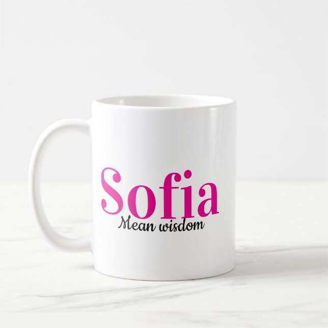 Caneca De Café Inspirational Gift Personalized Name & Meaning Mug (Esquerda)