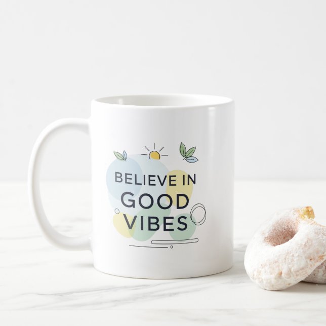 Caneca De Café Inspirational Good Vibes Only Motivational Gift (Com Donut)