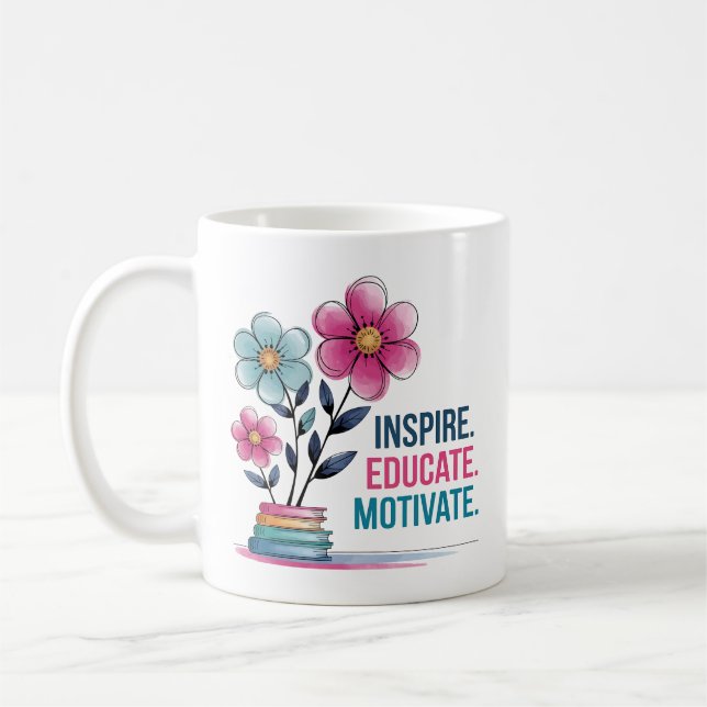 Caneca De Café Inspire Educate Motivate Mug | Taça de Café Profes (Esquerda)