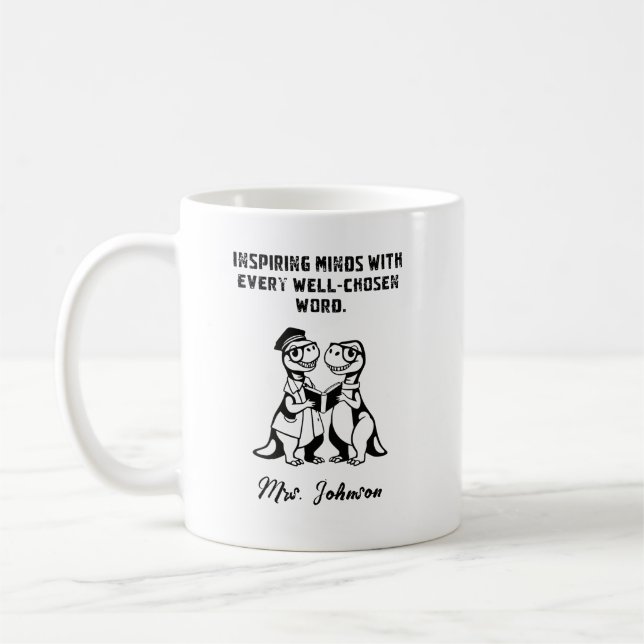 Caneca De Café Inspiring Minds Well-Chosen Word Educator Design (Esquerda)