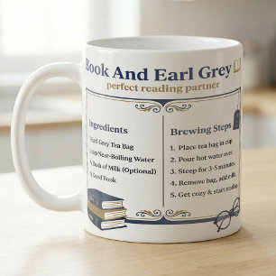 Caneca De Café Instruções de Chá para Amantes de Livros