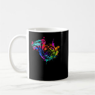 Caneca De Café Instrumento Corno de Música Corno Francês Colorida