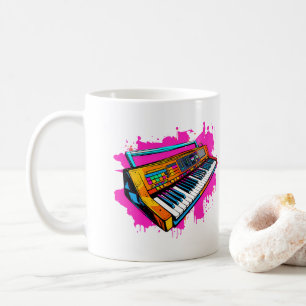 Caneca De Café Instrumento de Música dos anos 90 no estilo Vintag