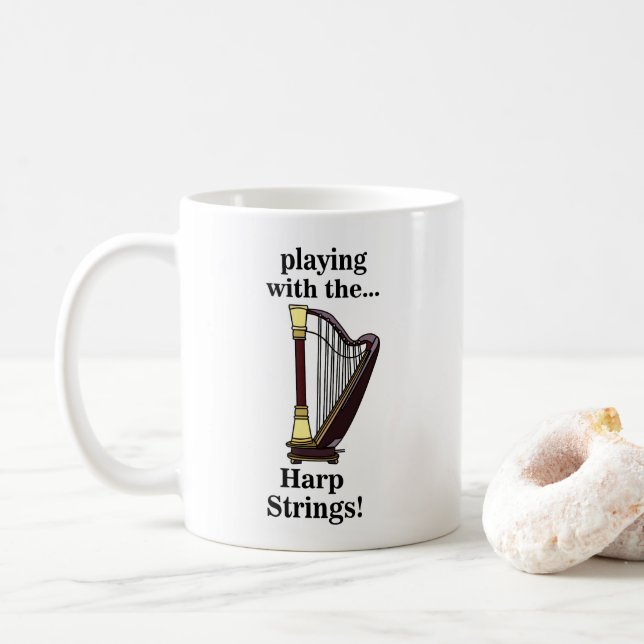 Caneca De Café Instrumento Musical Harpa (Com Donut)