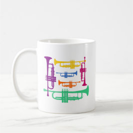 Caneca De Café Instrumento Musical Multicolor Trumpet Brass