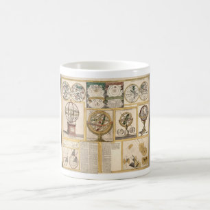Caneca De Café Instrumentos Astronômicos Carta Celeste Mapa Mundi