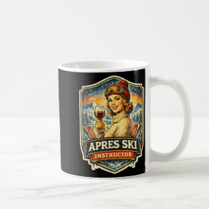 Caneca De Café Instrutor de après ski engraçado esqui vintage fem