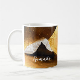 Caneca De Café Instrutor de Meditação de Yoga Dourada Preta Reiki