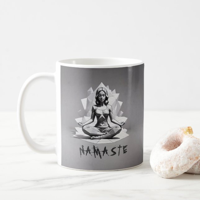 Caneca De Café Instrutor de Meditação de Yoga Reiki Master Low Po (Com Donut)