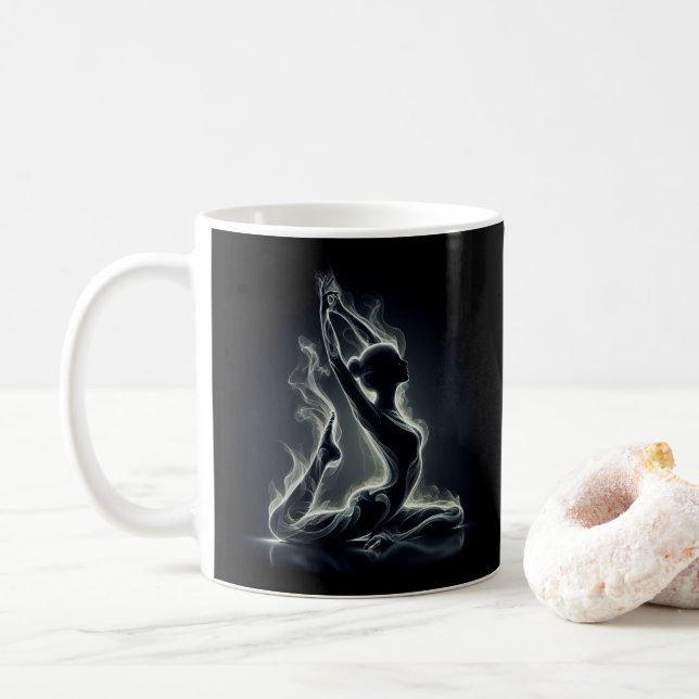 Caneca De Café Instrutor Yoga Reiki Pose Rei Pigeon com uma perna (Com Donut)