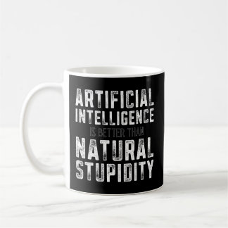 Caneca De Café Inteligência artificial Estupidez Natural -