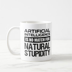 Caneca De Café Inteligência Artificial Estupidez Natural Engraç