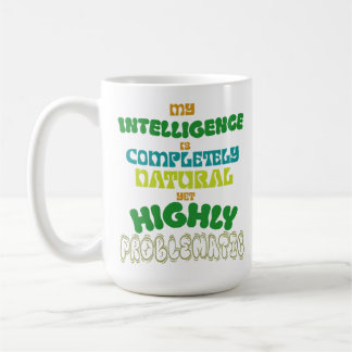 Caneca De Café Inteligência Natural Engraçada Tipografia Vintage 
