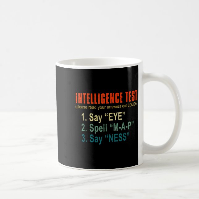 Caneca De Café Intelligence Test Adult Humor Funny Sarcasm Graphi (Direita)