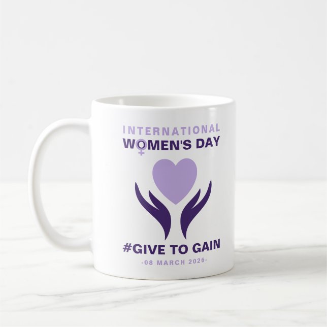Caneca De Café International Women's Day Give To Gain 2026 (Esquerda)