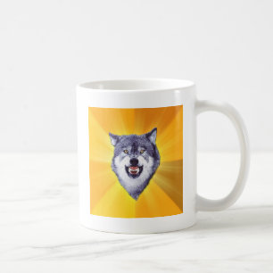 Caneca De Café Internet animal Meme do conselho do lobo da
