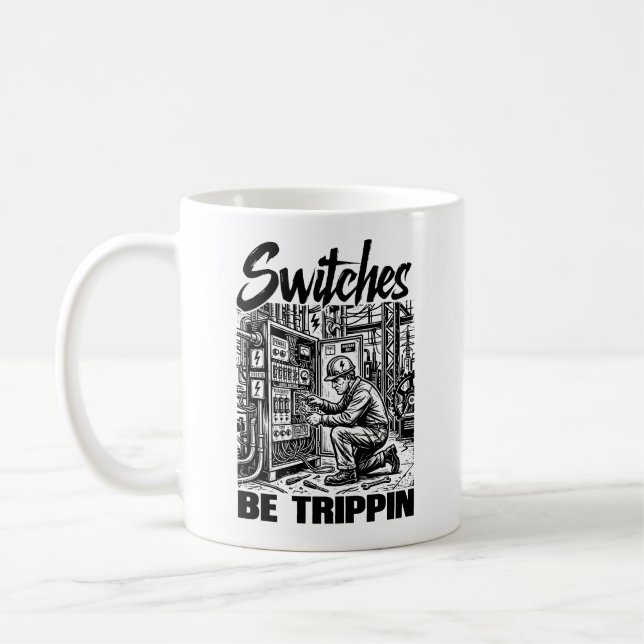 Caneca De Café Interruptores Estão Surando Engenheiro Elétrico En (Esquerda)