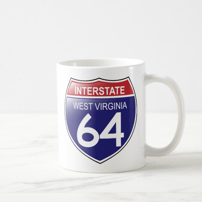 Caneca De Café Interstate 64 em West Virginia Mug (Direita)