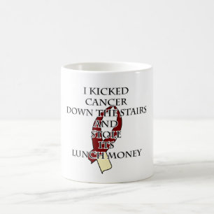 Caneca De Café Intimidação do cancer (Borgonha & creme)
