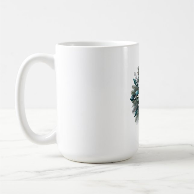 Caneca De Café Intricate Frozen Evergreen T-Shirt (Esquerda)