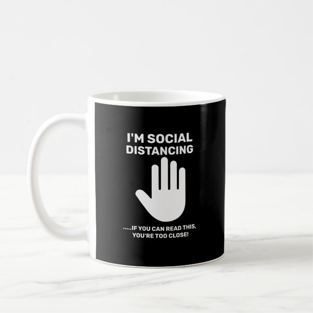 Caneca De Café Introdução antissocial distanciante social fica lo (Esquerda)