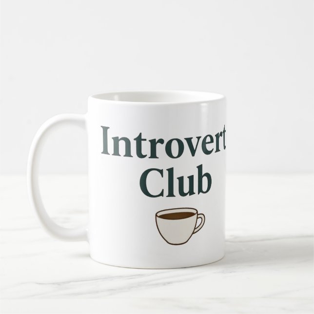 Caneca De Café Introduvert Club - Aestética Coffee Mug (Esquerda)