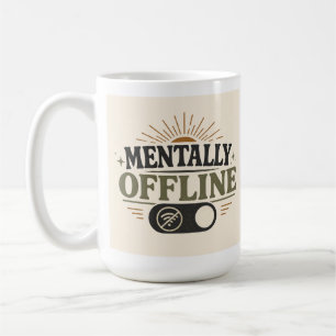 Caneca de Café Introvertida Retro Mentalmente Offl