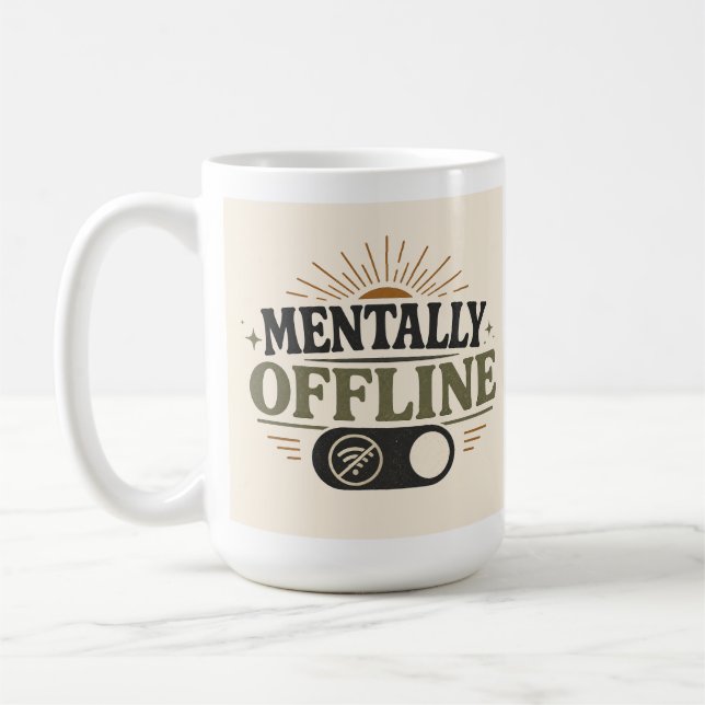 Caneca de Café Introvertida Retro Mentalmente Offl (Esquerda)