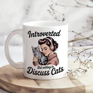 Caneca De Café "Introvertido Mas Disposto a Discutir Gatos" Engra