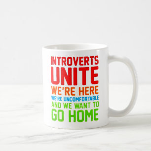 CANECA DE CAFÉ INTROVERTS UNIDOS ESTAMOS AQUI SOMOS INCONFORTÁVE