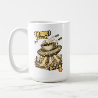Caneca De Café Invasão do Copo de Café Voador – Ar Retro Manga Fi