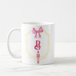 Caneca De Café Invasor do Monograma Rosa Personalizado