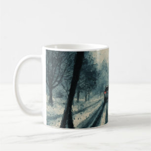 Caneca De Café Inverno da neve - Vista do para-brisa