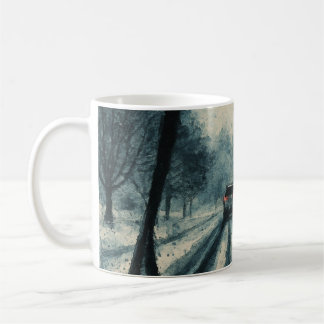 Caneca De Café Inverno da neve - Vista do para-brisa
