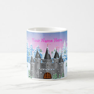 Caneca De Café inverno do castelo da fada-cauda