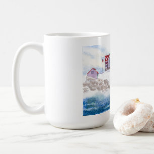 Caneca De Café Inverno em Nubble LIghthouse Maine Mug