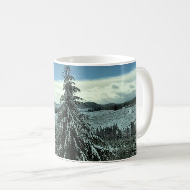 Caneca De Café Inverno na Floresta Estadual de Tillamook, Oregon (Frente Esquerda)