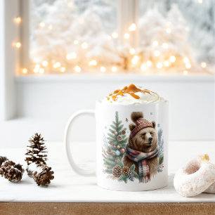 Caneca De Café Inverno Vibes Grizzly Bear -
