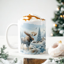 Inverno Vibes Watercolor Moose -