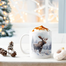 Inverno Vibes Watercolor Moose -