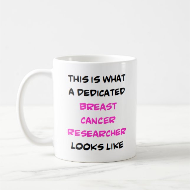 Caneca De Café investigador de cancer da mama, dedicado (Esquerda)