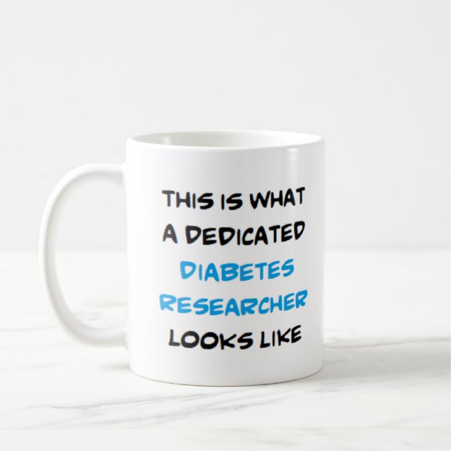 Caneca De Café investigador de diabetes, dedicado (Esquerda)