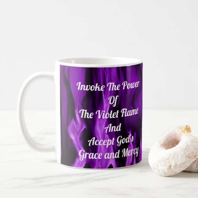 Caneca De Café Invocar A Chama Violeta (Com Donut)